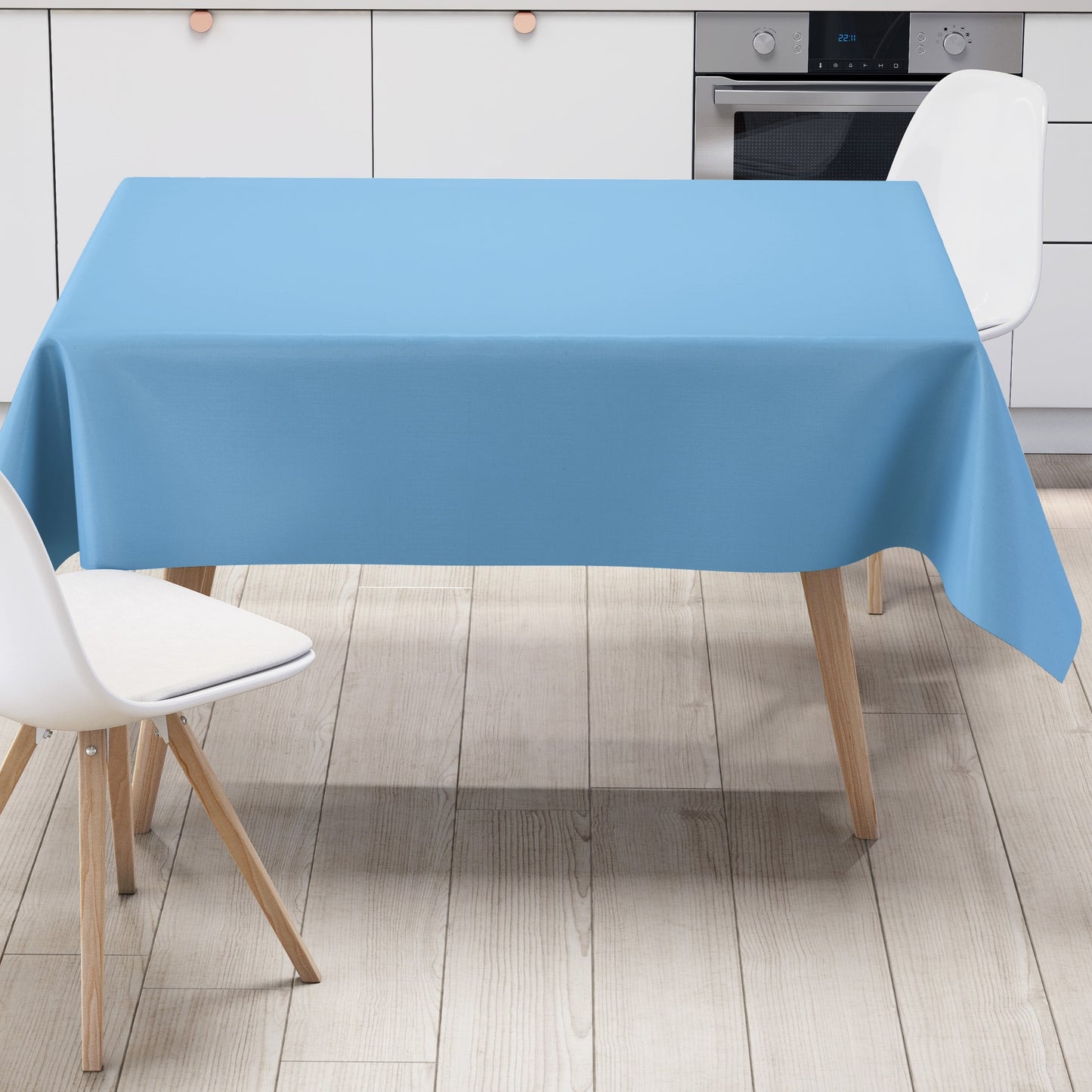 Oilcloth roll by the meter roll goods uni 291 light blue single uni coloured