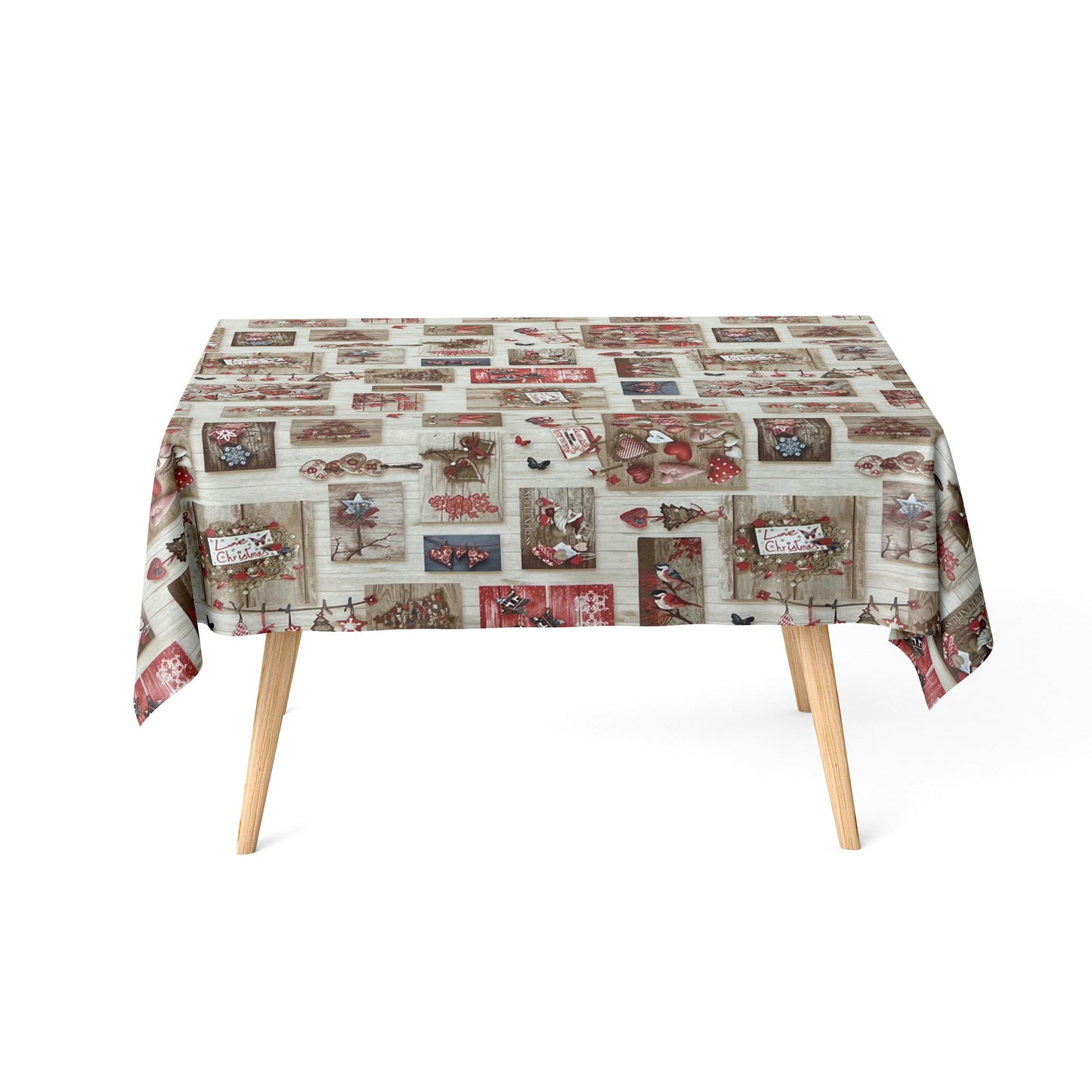 textile tablecloth jacquard coated cotton Christmas BELEN 60496 square round oval