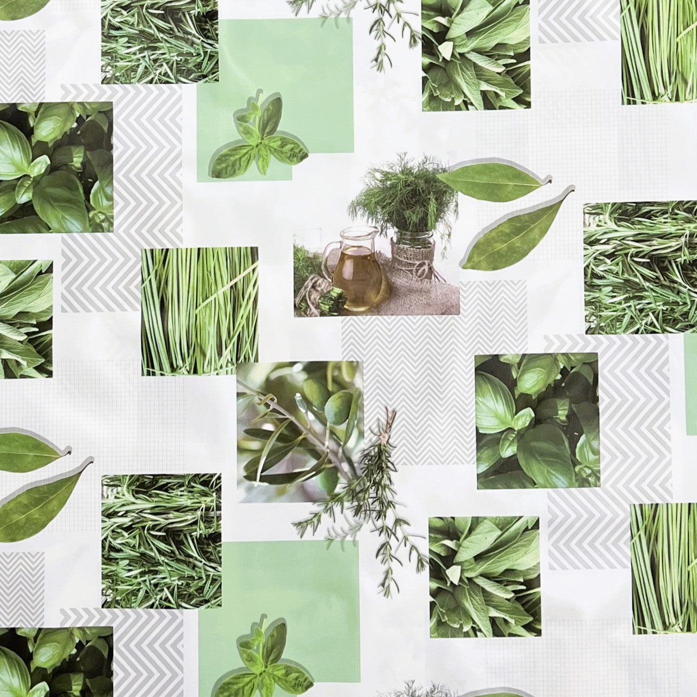 Oilcloth tablecloth CU80 kitchen herbs square round oval