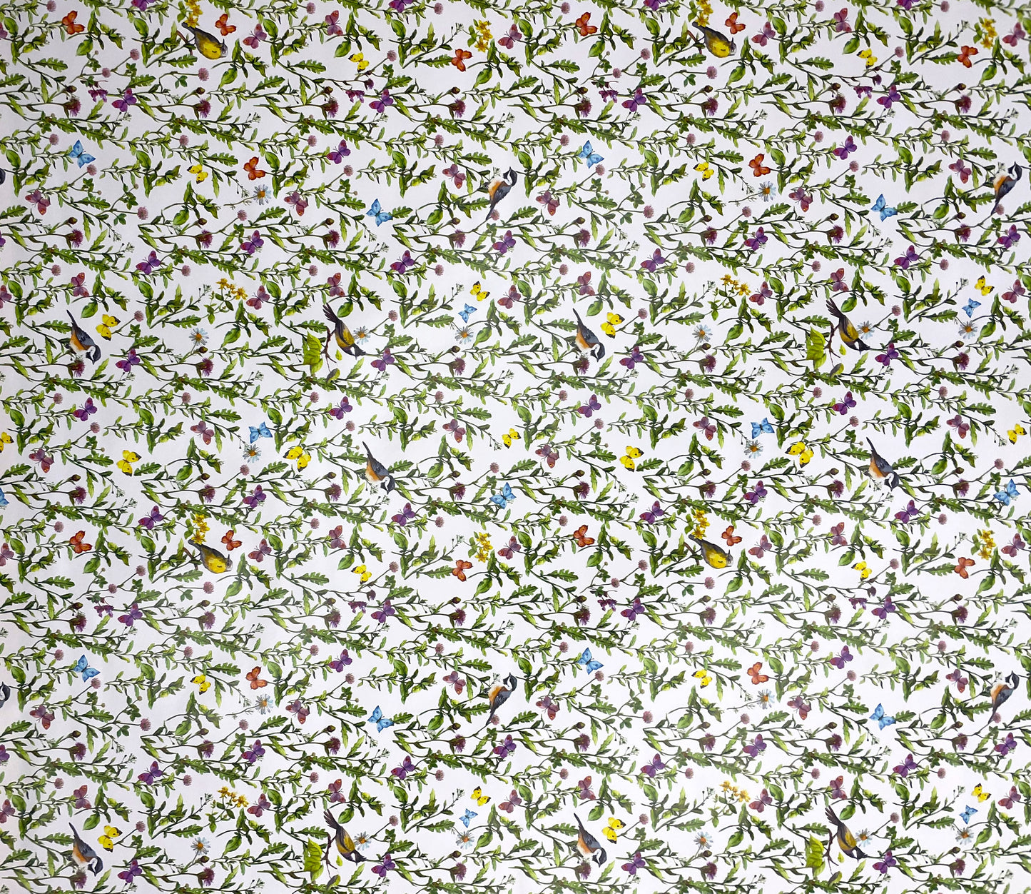 Nappe en toile cirée K150058 prairie fleurie papillons carré rond ovale