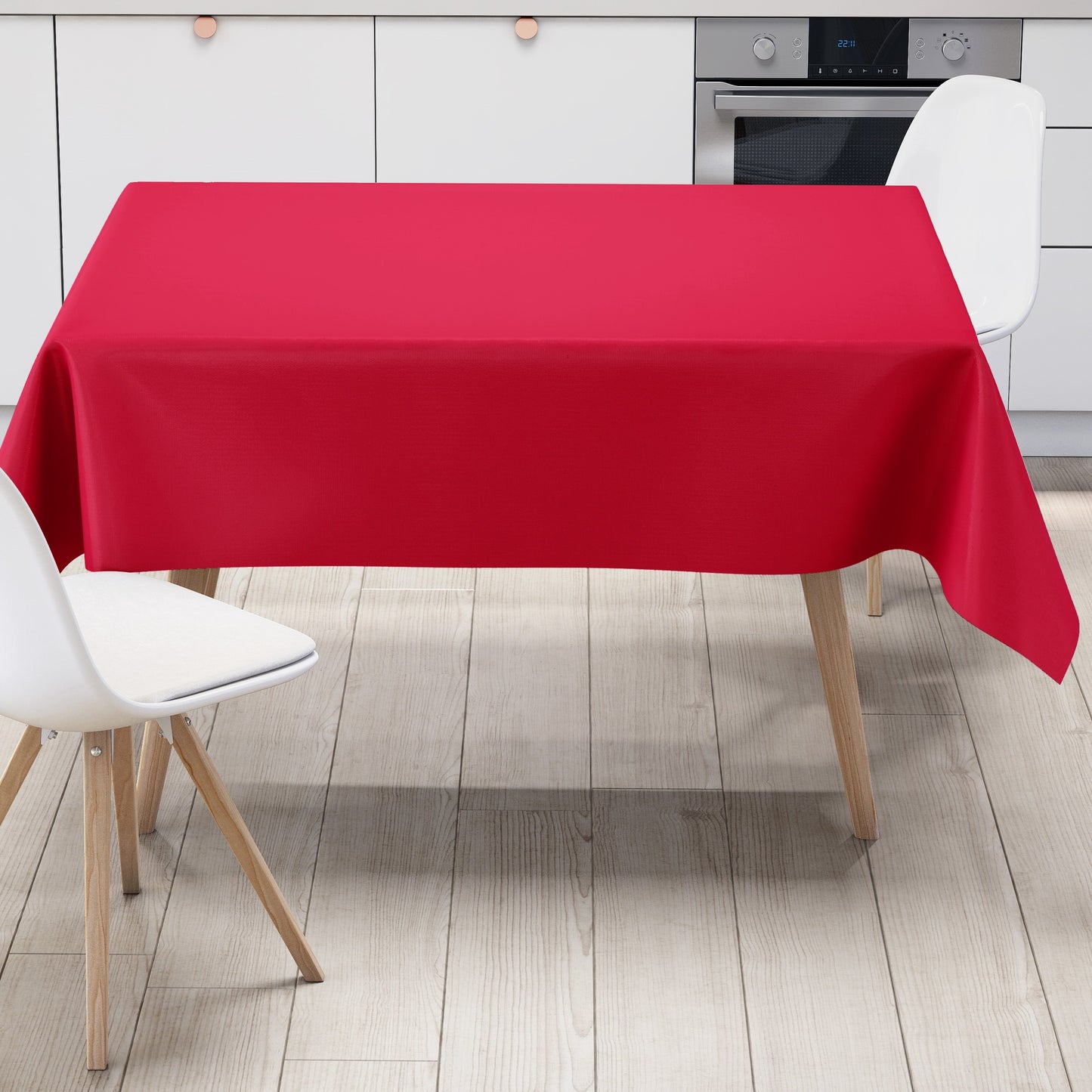 abwaschbare Wachstuch Tischdecke uni rot einfarbig Rollenware Meterware