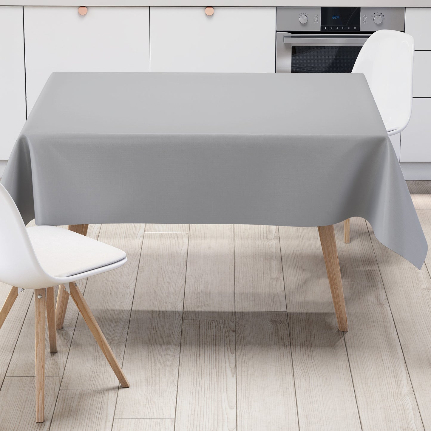 Nappe en toile cirée uni 422 unie grise carrée ronde ovale