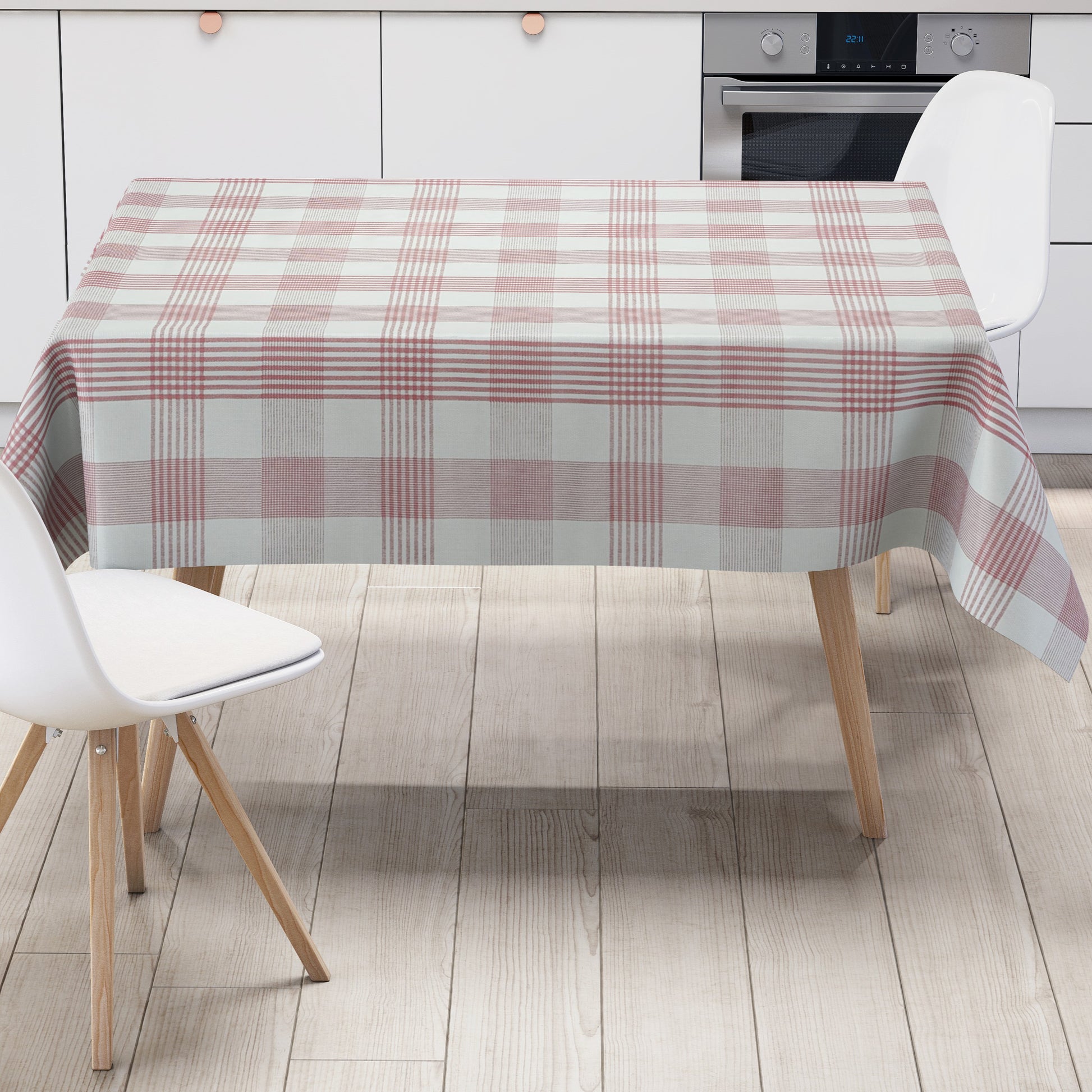 Wachstuch Tischdecke kariert rot