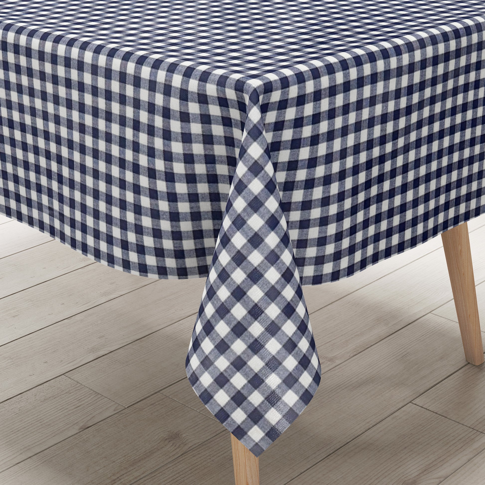 Wachstuch Tischdecke kariert dunkelblau