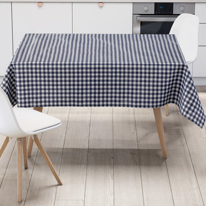Wachstuch Tischdecke kariert dunkelblau