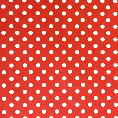 Wachstuch Tischdecke 01150-01 weiße Punkte auf rot Polka Dot eckig rund oval