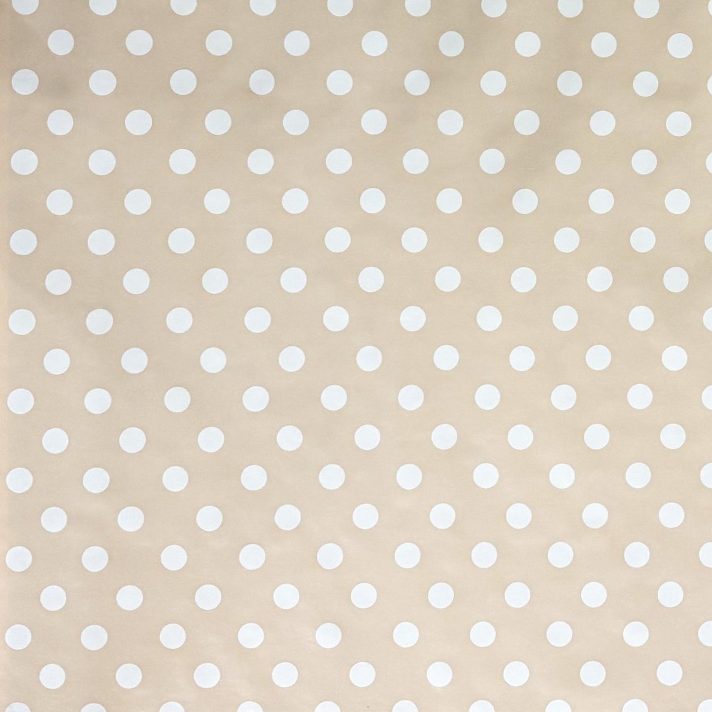 Nappe toile cirée 01150-04 pois blancs sur pois beige-crème carrée ronde ovale