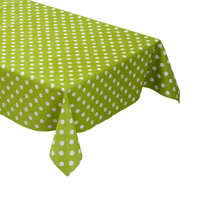 Nappe toile cirée 01150-05 pois blancs sur pois verts carrée ronde ovale
