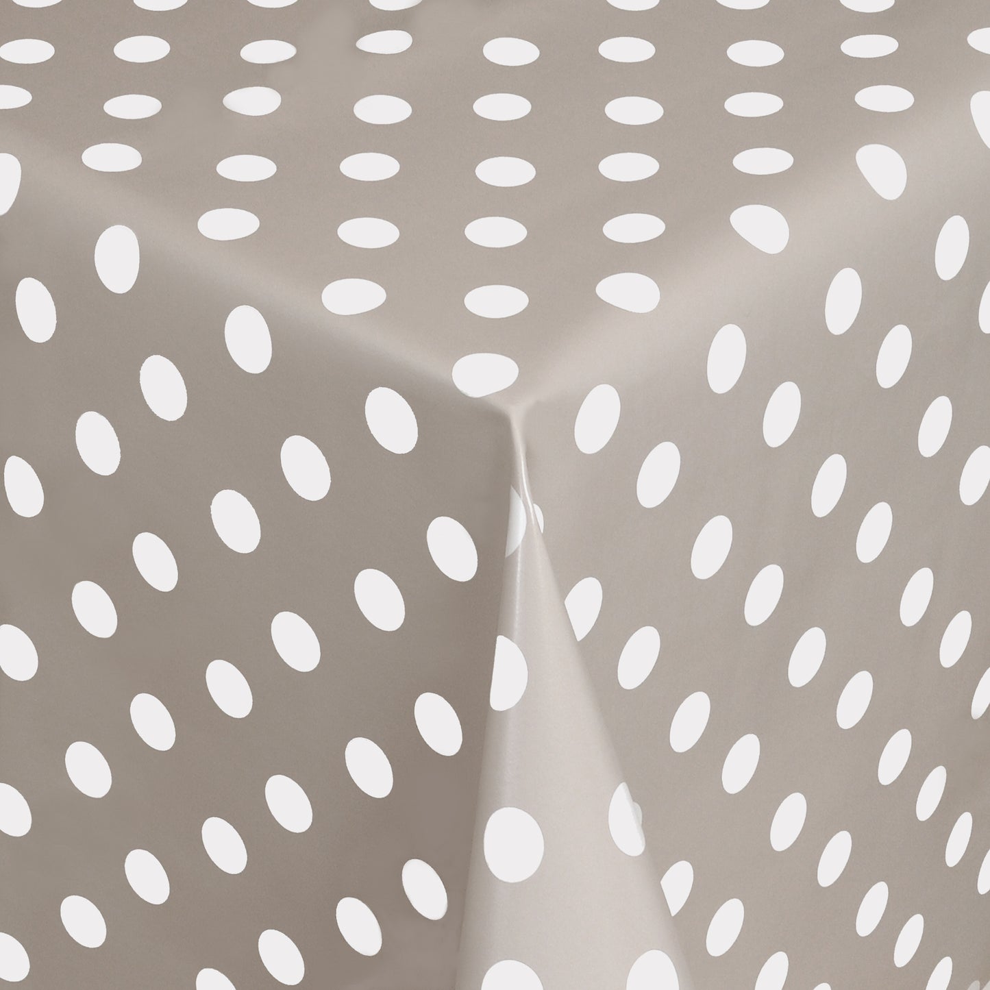 Oilcloth roll sold by the meter 01150-07 white dots on grey light grey
