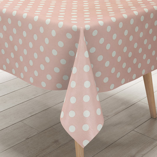 Wachstuch Tischdecke 01150-11 weiße Punkte auf rosa Polka Dots eckig rund oval