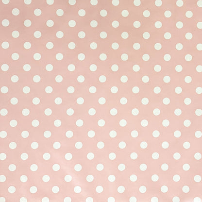 Oilcloth tablecloth 01150-11 white dots on pink polka dots square round oval
