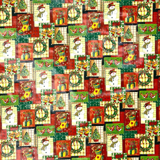 Wachstuch Rolle Weihnachten 01186-00 Nikolaus Stiefel Geschenke Rollenware
