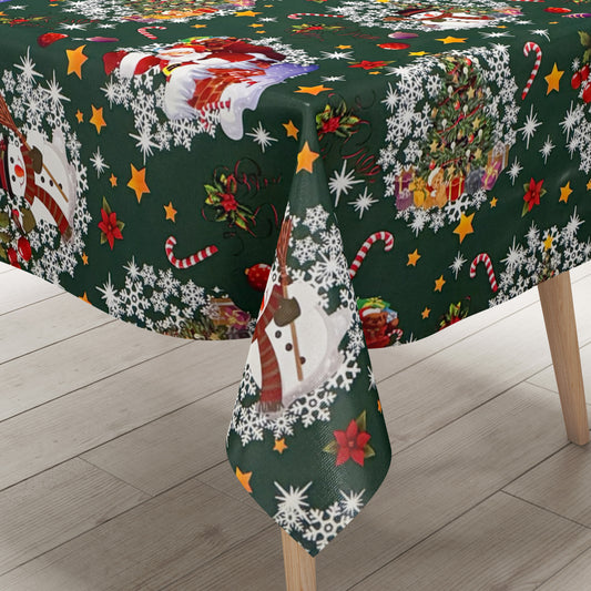 Wachstuch Tischdecke Weihnachten grün