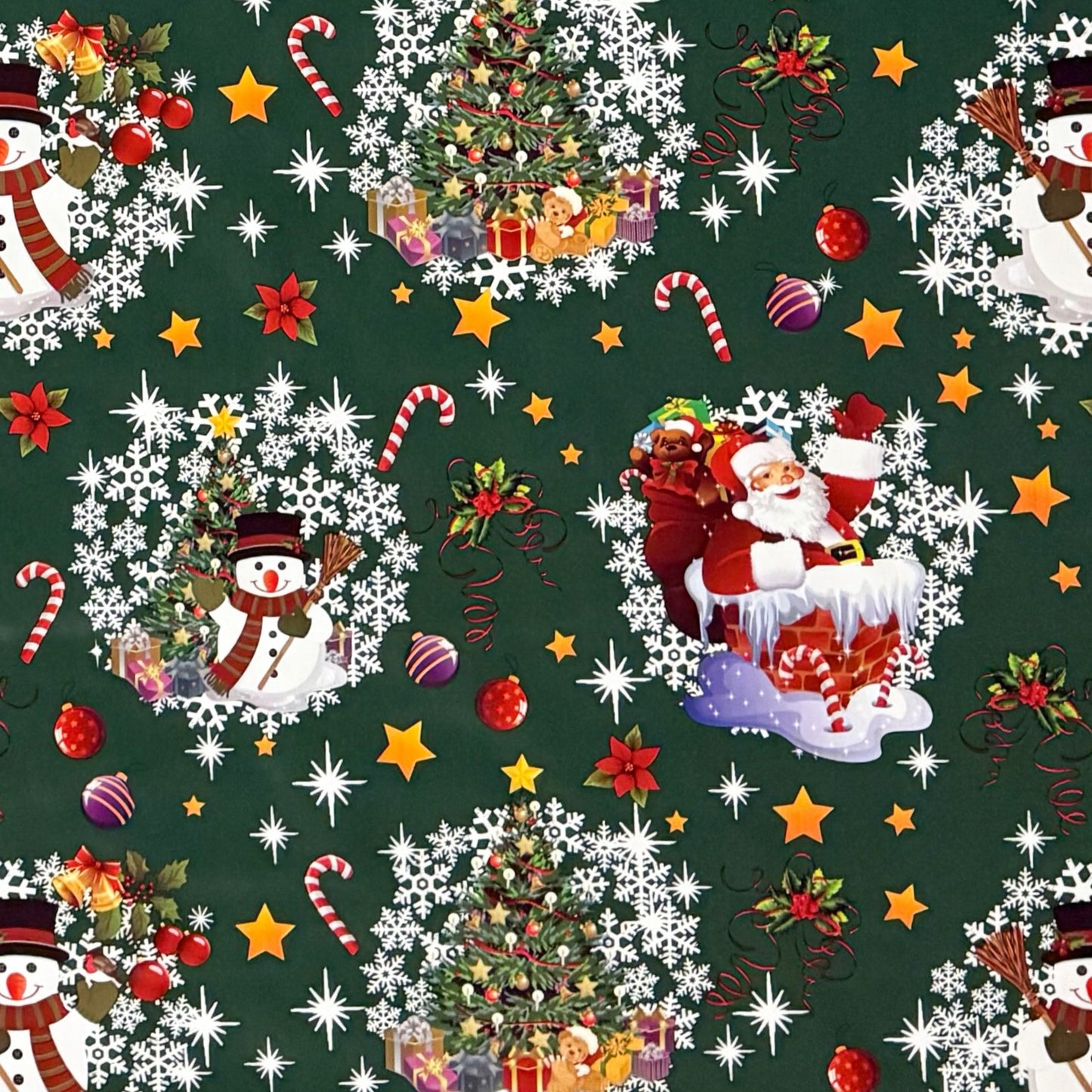 Wachstuch Tischdecke Weihnachten grün