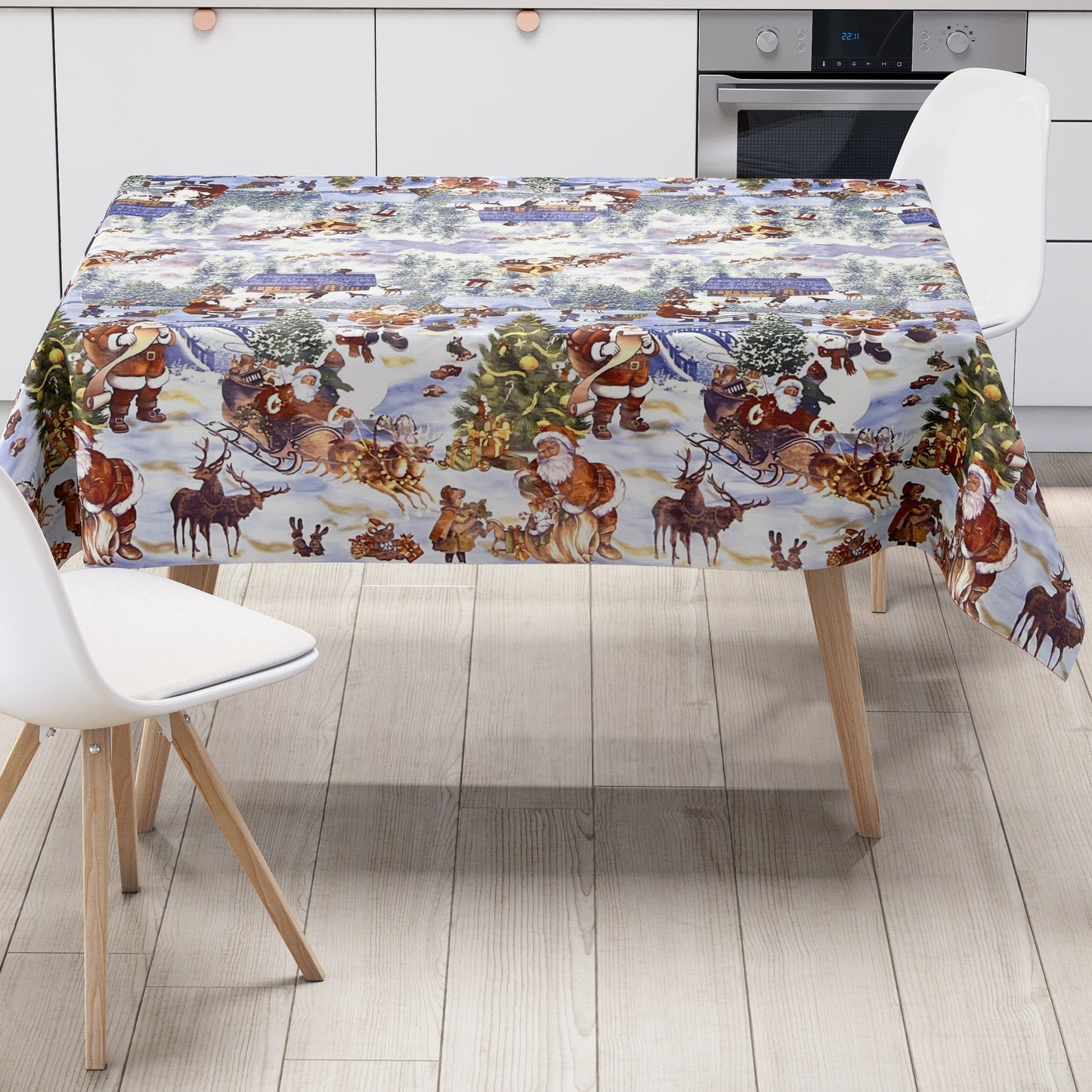 Rouleau de toile cirée Noël 01228-00 Motif bordure Winter Wonderland