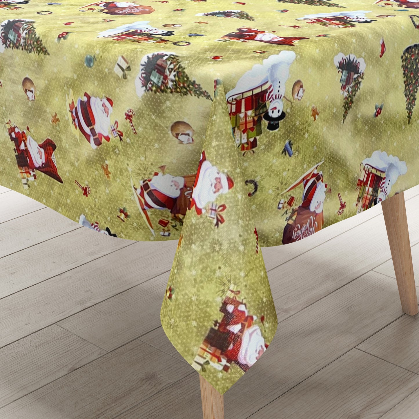 Wachstuch Rolle Weihnachten 01334-01 Weihnachtsmann gold Rollenware