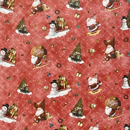 Oilcloth roll Christmas 01334-02 Santa Claus red roll goods