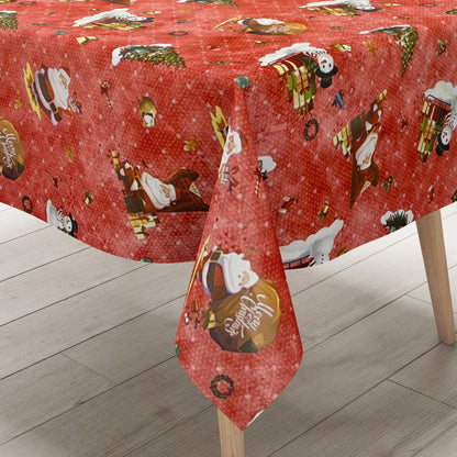 Oilcloth roll Christmas 01334-02 Santa Claus red roll goods