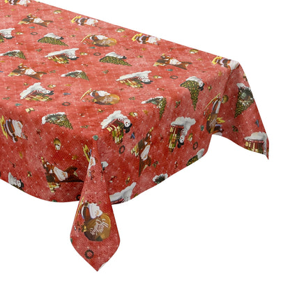 Oilcloth roll Christmas 01334-02 Santa Claus red roll goods