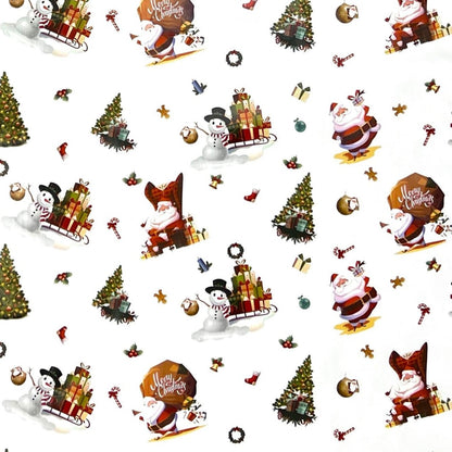 Wachstuch Rolle Weihnachten 01334-03 Weihnachtsmann weiß Rollenware