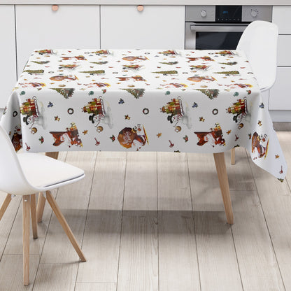 Wachstuch Rolle Weihnachten 01334-03 Weihnachtsmann weiß Rollenware