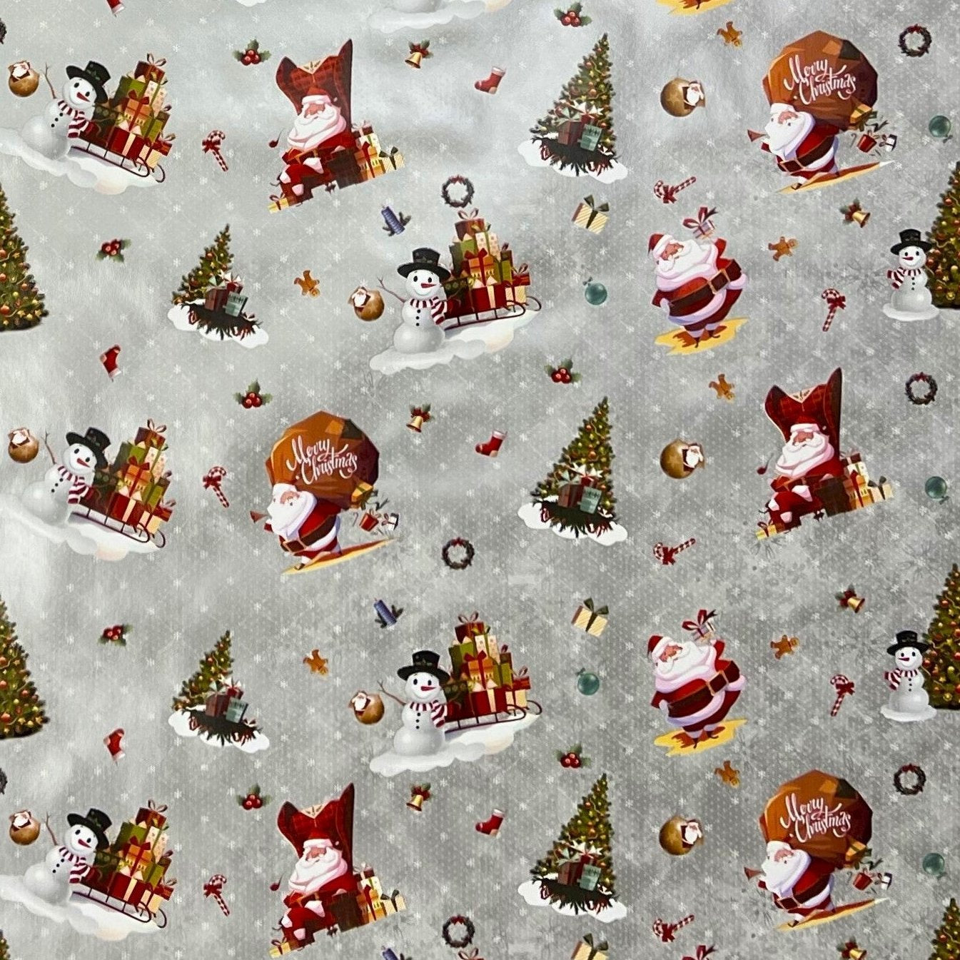 Wachstuch Rolle Weihnachten 01334-04 Weihnachtsmann silber Rollenware