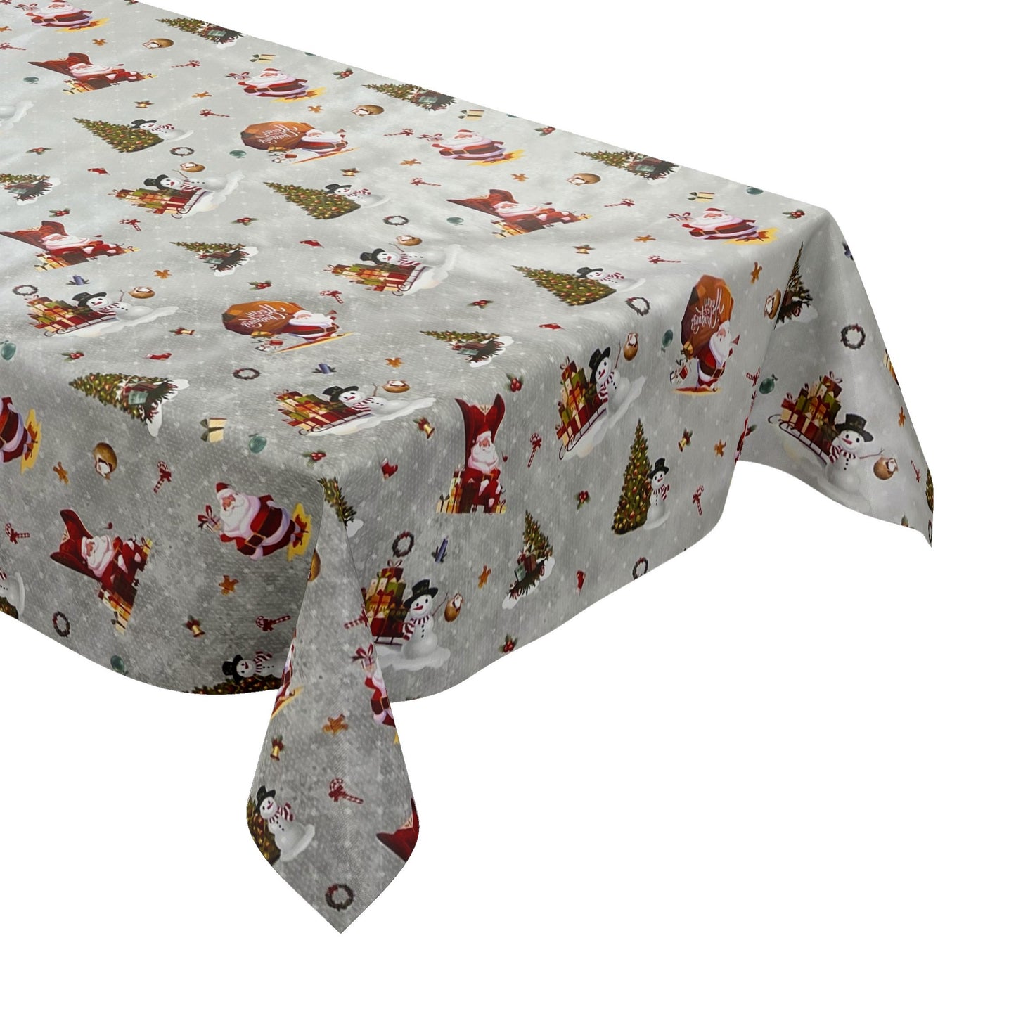 Wachstuch Rolle Weihnachten 01334-04 Weihnachtsmann silber Rollenware