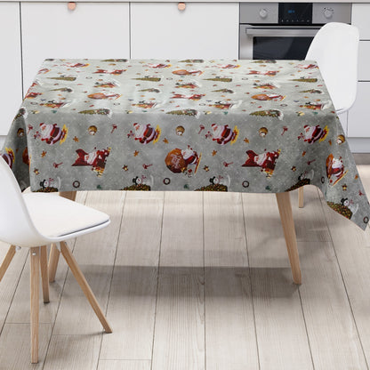 Wachstuch Rolle Weihnachten 01334-04 Weihnachtsmann silber Rollenware