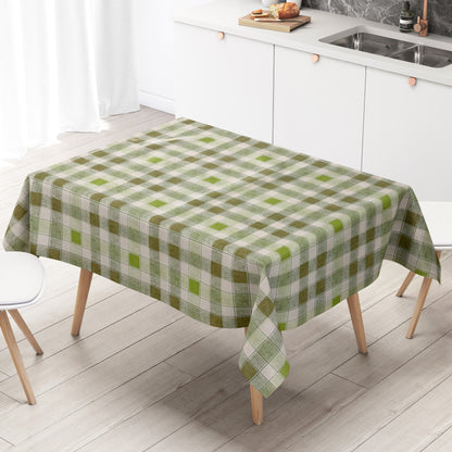 Wachstuch Tischdecke kariert grün