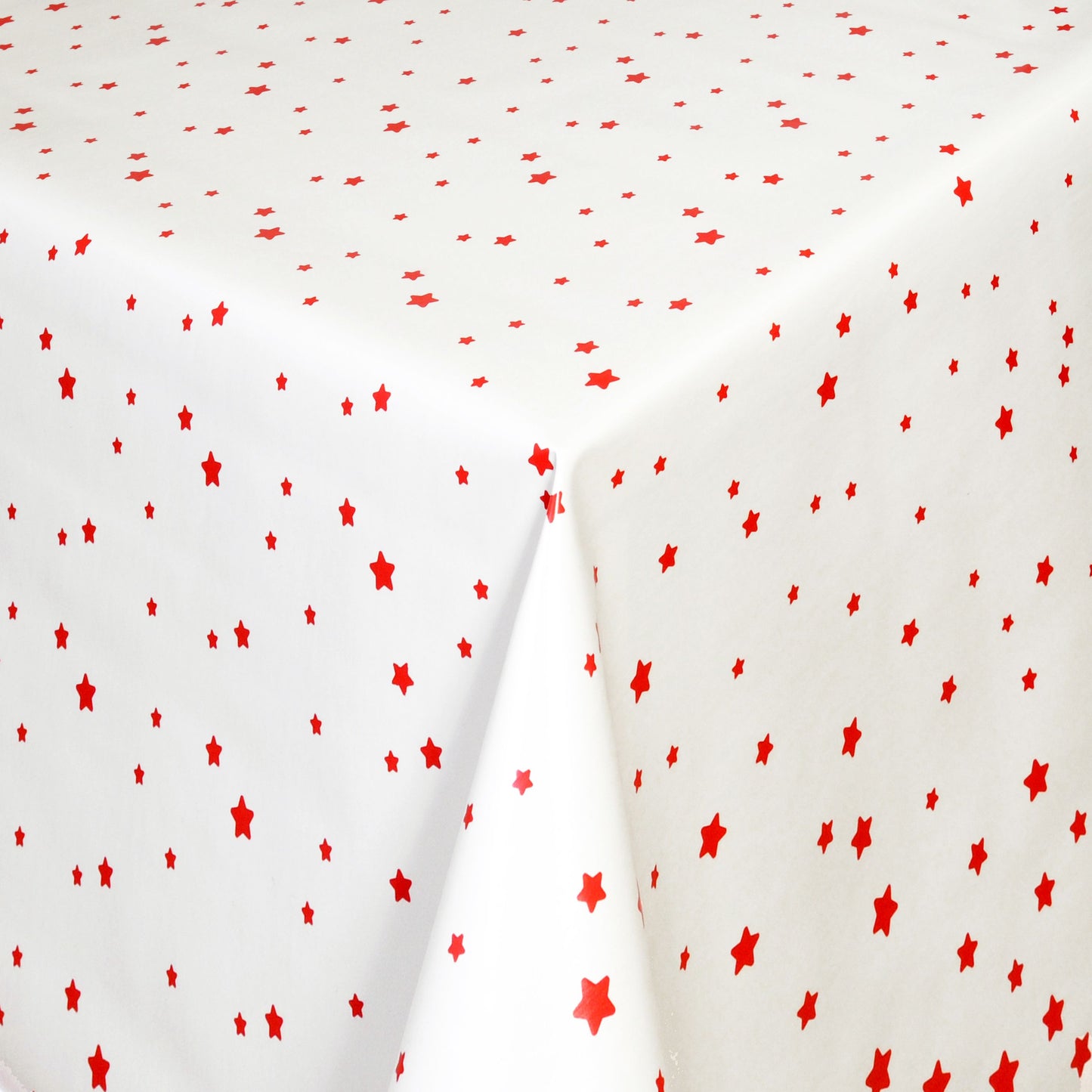 Nappe en toile cirée 01393-02 étoiles rouges sur blanc Noël Avent carré rond ovale