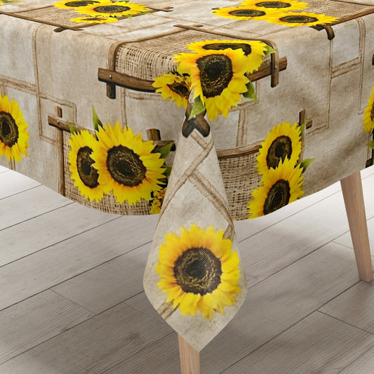 Wachstuch Tischdecke Sonnenblumen braun