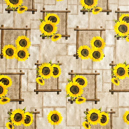 Wachstuch Tischdecke Sonnenblumen braun