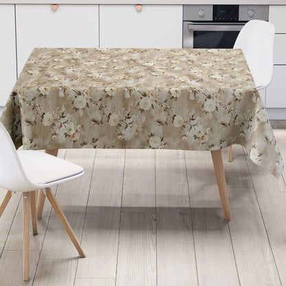 Wachstuch Tischdecke Rosen braun