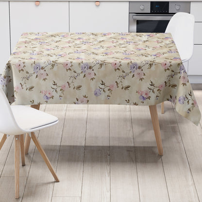 Wachstuchtischdecke beige rosen