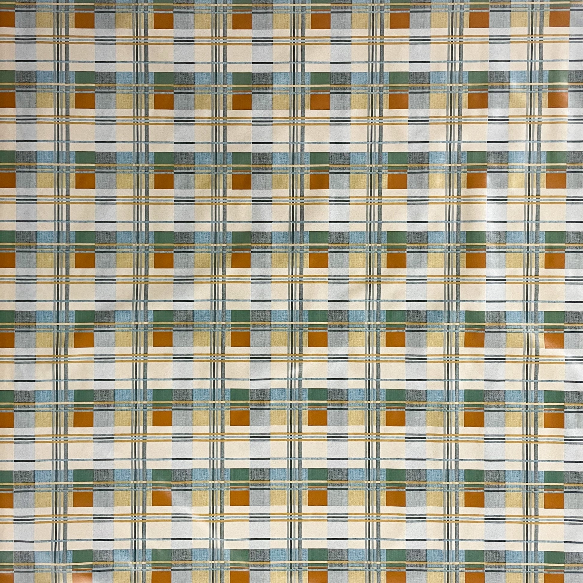 Wachstuch Tischdecke kariert blau beige grün