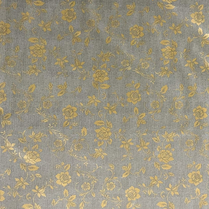Wachstuch Decke grau meliert gold Blumen