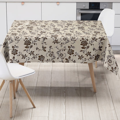 Wachstuch Tischecke beige bronze elegant barock