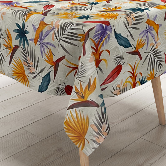 Wachstuch Tischdecke Dschungel Blumen Blätter 