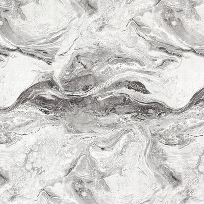 Nappe en toile cirée 01573-07 noir blanc marbré aspect marbre carré rond ovale