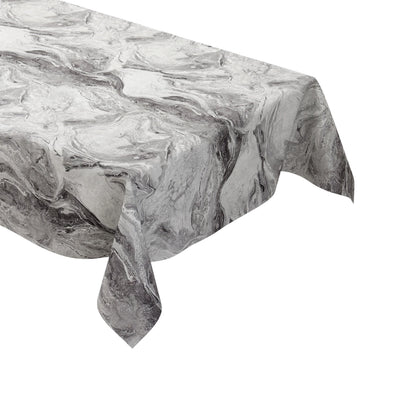 Nappe en toile cirée 01573-07 noir blanc marbré aspect marbre carré rond ovale