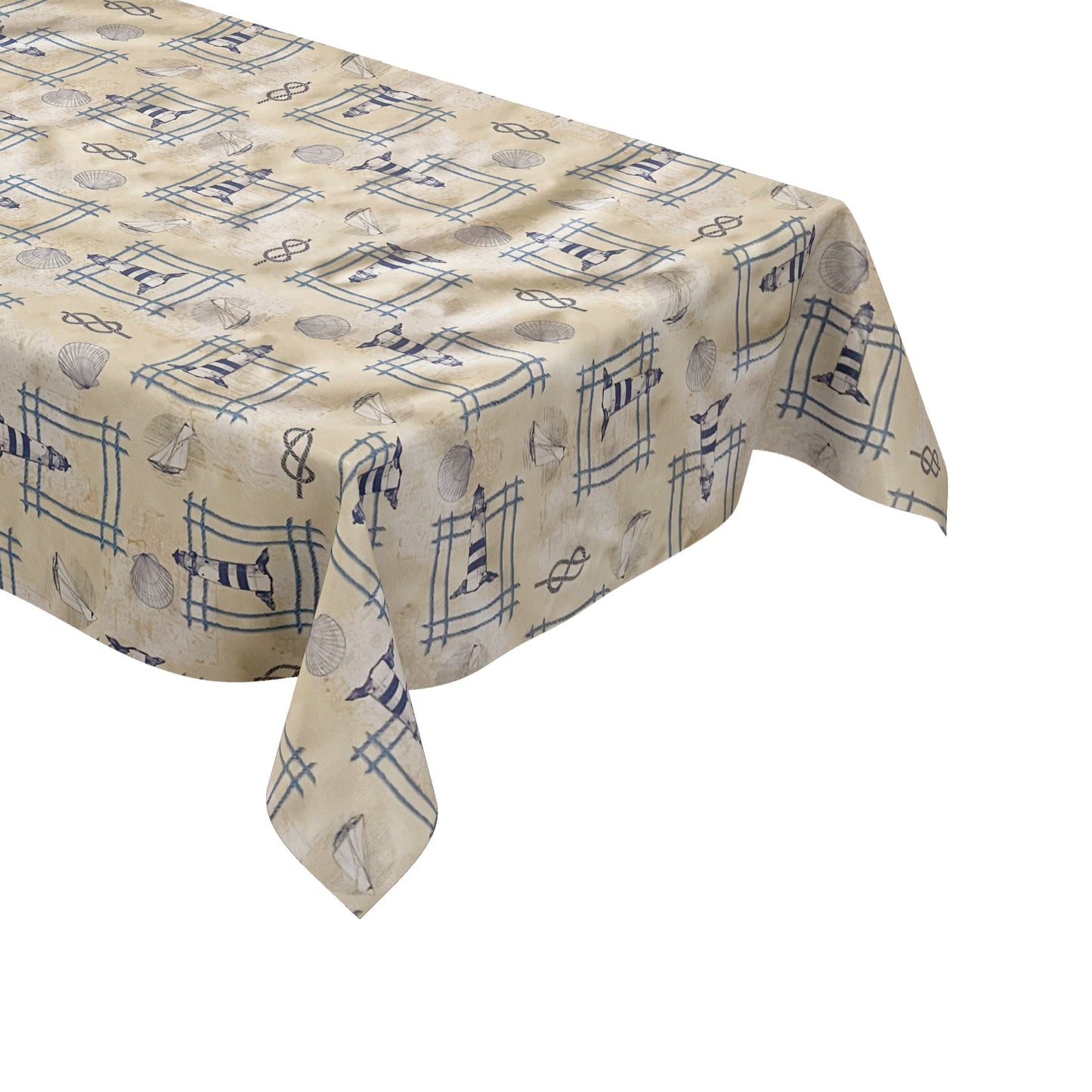 Wachstuch Tischdecke maritim beige