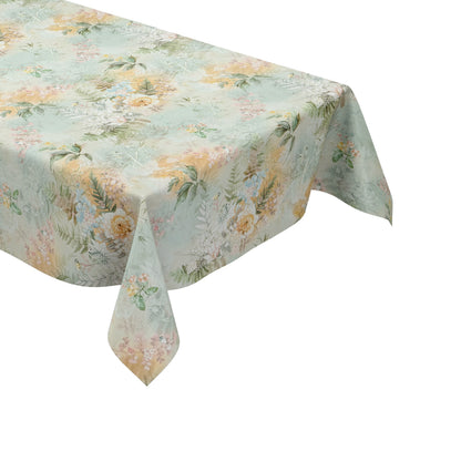 Wachstuch Tischdecke Blumen Blüten mintgrün