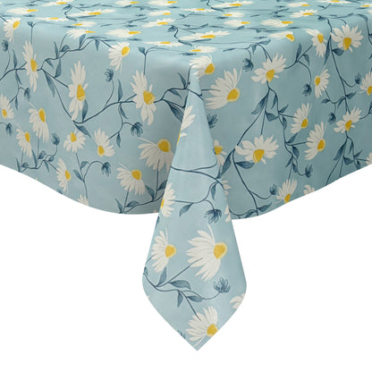 Wachstuch Tischdecke 01667-02 hellblau Margeriten Frühjahr Blüten eckig rund oval