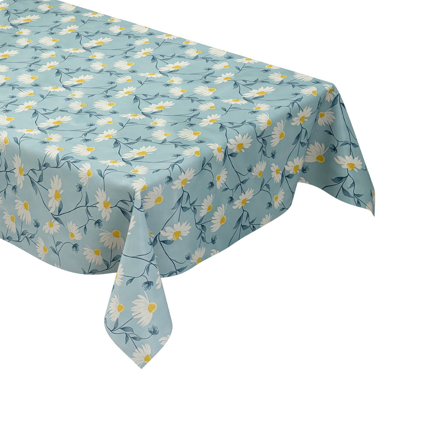 Wachstuch Tischdecke Margeriten hellblau