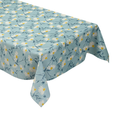 Wachstuch Tischdecke Margeriten hellblau