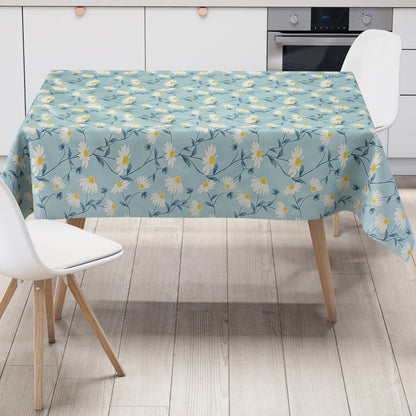 Wachstuch Tischdecke Margeriten hellblau