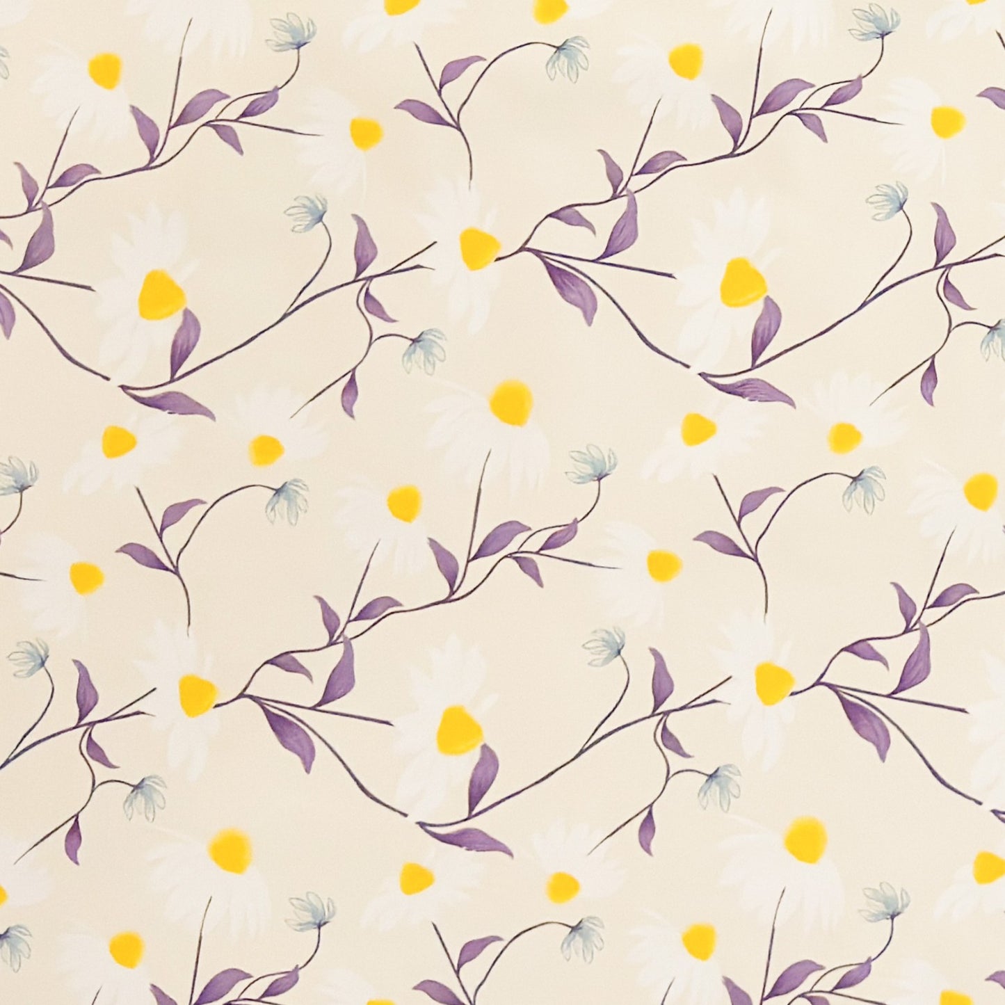 Wachstuch Tischdecke Margeriten beige