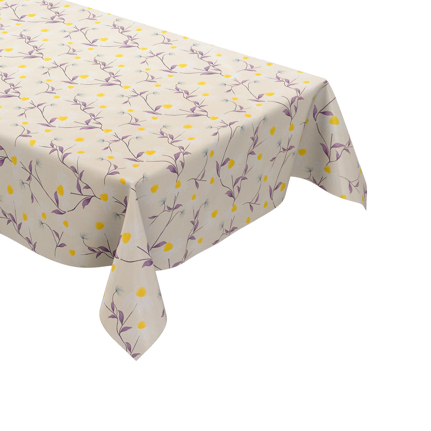 Wachstuch Tischdecke Margeriten beige