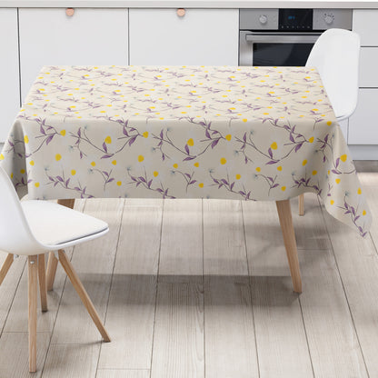 Wachstuch Tischdecke Margeriten beige