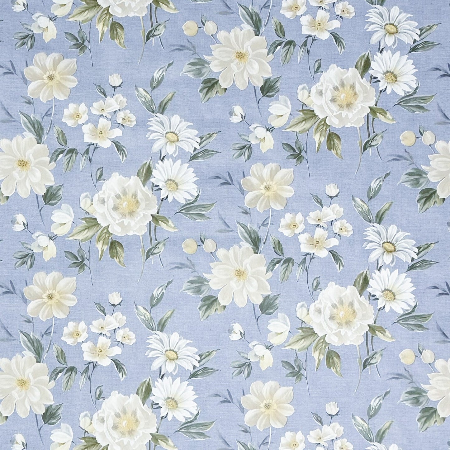 Oilcloth tablecloth 01670-02 light blue flowers floral square round oval